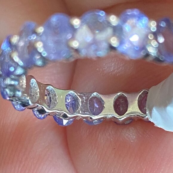 Eternity Ring Size 6 Purple Tourmaline Sterling Silver 925 Women Semi-Precious S - Picture 5 of 7